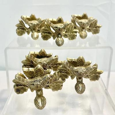 (6) Anthropologie Decorative Brass Drawer Pulls