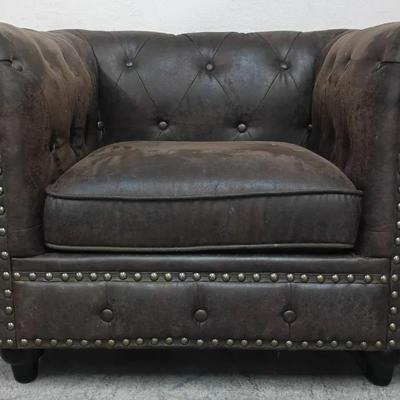 Cui Liu Designs Leather-Look Chesterfield Armchair
