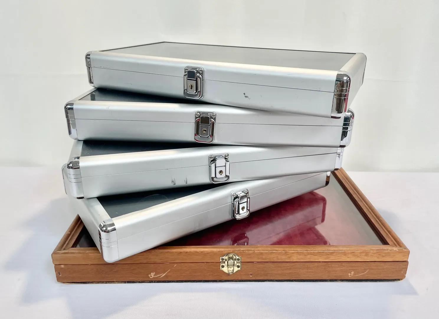 Vintage Collector’s Display Cases — Metal & Wood 