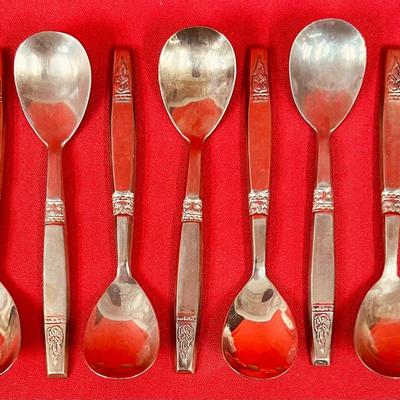 8-pcs Thai Brass Demitasse Spoons – Traditional Siam Pattern