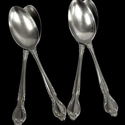 4-pc Set Lyon Stainless Spoons “Queen’s Fancy” Pattern