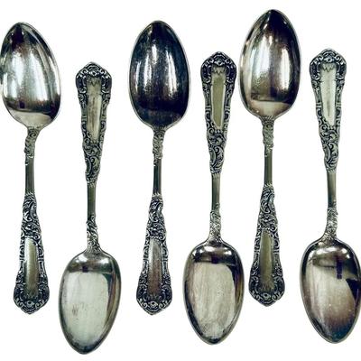 6-pc Set Antique 1894 WM Rogers “Yale” Silverplate w-Eagle & Star Mark