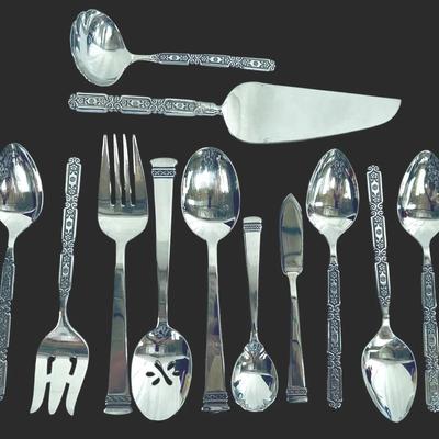 Two Oneida Stainless Steel Serving Sets – Cozumel & Raphael Patterns