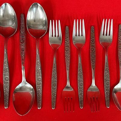 13-pc Set Vintage Stainless Flatware – Floral Pattern