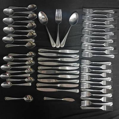 57pc Oneida "Satin Teardrop" Stainless Steel Flatware Set 