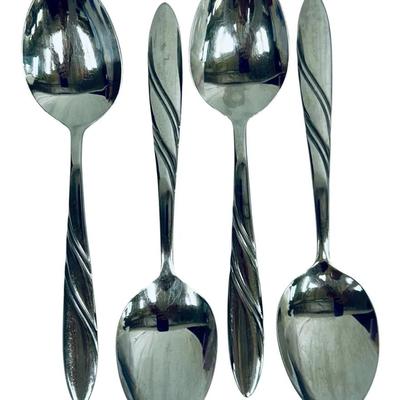 4-pc Set Pfaltzgraff 18/10 Stainless Serving Spoons “Cross Creek” Patt