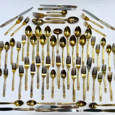 70-Pc Godinger Gold Tones Flatware