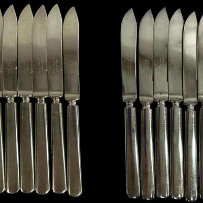 12-pcs Antique Silverplate Fruit Knives