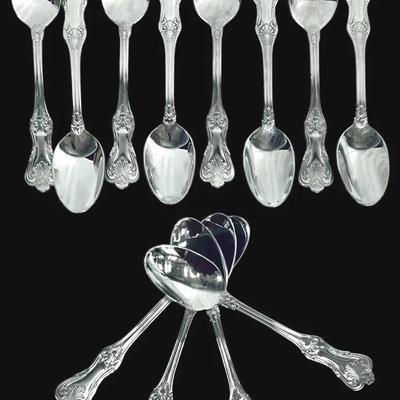 12-pc Set Wallace Stainless Oval Soup Spoons – “Hotel Lux” Pattern