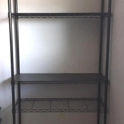 Three-Six Feet Tall,  Black Metal Shelves 