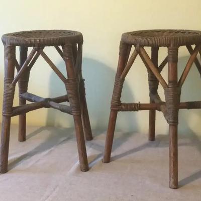 (2) Wicker Stools