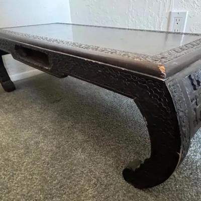 Handcarved Antique Chinese Opium Table
