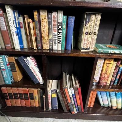 Books + Shelf (Including 1965 Lord Of The Rings Books, And Others)