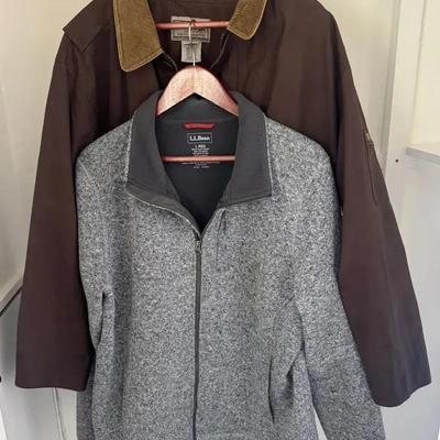 L. L. Bean Men’s Zip Up Warm Shirt And Brown Jacket (L)