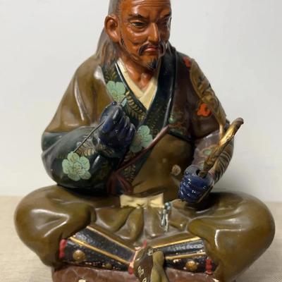 Hakata Urasaki Japanese Samurai Warrior Clay Sculpture 