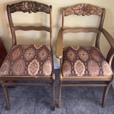 Chinese Carved Antique Accent Chairs 