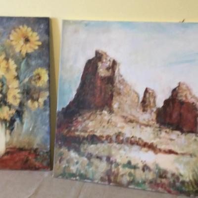 Canvas Prints ( Still Life Of Sunflowers, And A SW Landscape)