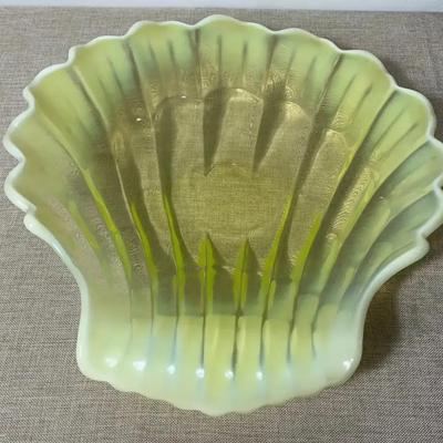 Duncan Miller Vaseline Opalescent Shell Dish