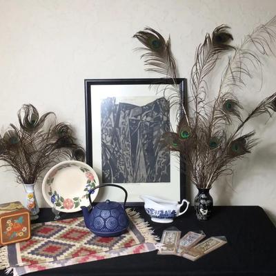 Around the World - Signed Gordon Gilkey, Taiwanese Vase, Asian-Influenced Metal Teapot and More