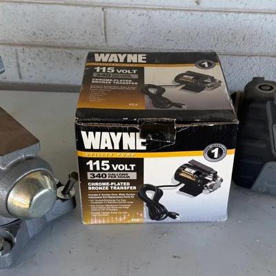 Wilton Mechanics Pro Vise, Wayne PC2 Portable Transfer Water Pump, And  Portable JumpsTire Inflator 