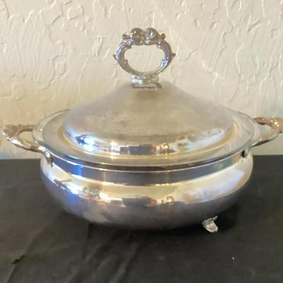 English Silver Serving Bowl With Lid