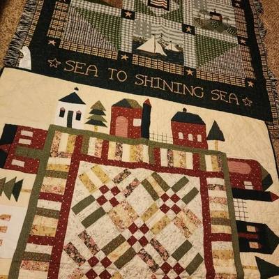 Machine Sewn Lap Quilt & Throw Blanket 