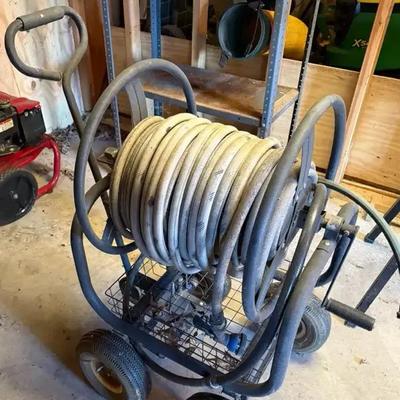Garden Hose and Wheel Cart