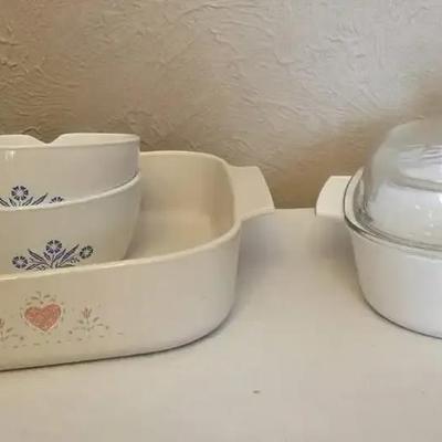 CorningWare "Spice of Life" , "Forever Yours"  & "Blue Cornflower" Dishes