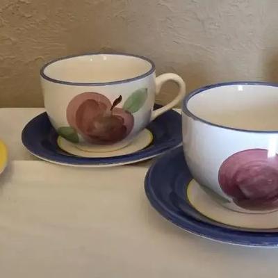 Ceramic Jumbo Cup and Plate Set from Certified International Corporation. 