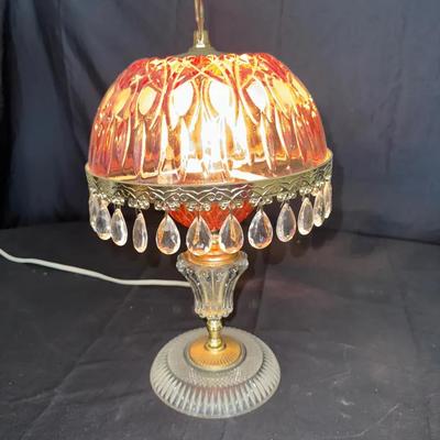 Michelotti Glass And Crystal Boudoir Lamp