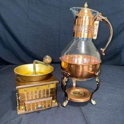 Copper & Brass Carafe & Grinder