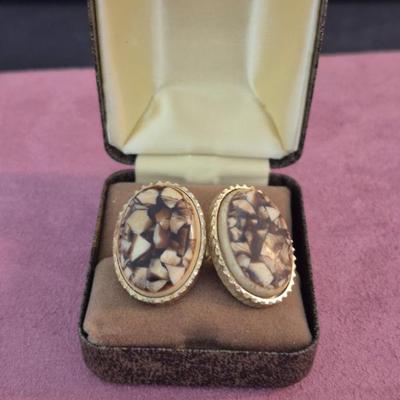 Vintage Danté Peanut Wood Jasper Cufflinks