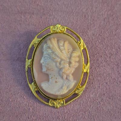 Vintage (Possibly Antique) Shell Cameo Brooch