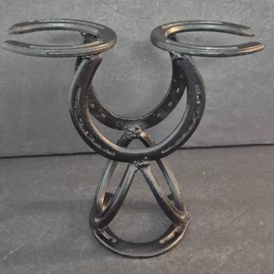 Vintage Brancusi Sculptures Horseshoe Wine Rack - Black - 10" Wide x 9½" Tall x 5" Deep