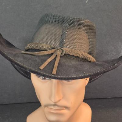 Jacaru Australia "Summer Breeze" Hat - Black with Braided Leather Band - Size M-L