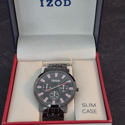 IZOD Slim Case Men's 3-Eye Watch - In Case