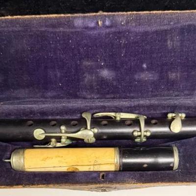Vintage Piccolo Flute German Silver stone W Case Music Instrument Germany Made