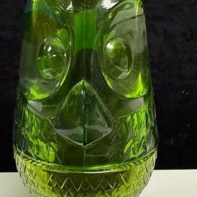 Vintage Viking Glass Owl Fairy Lamp.