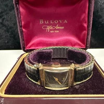 Vintage Bulova Fifth Avenue wristwatch in its original box