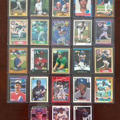 Vintage Topps Rookie Baseball Cards. Barry /bonds, Derek Jeter, Bo Jackson, Greg Maddux Traded, and