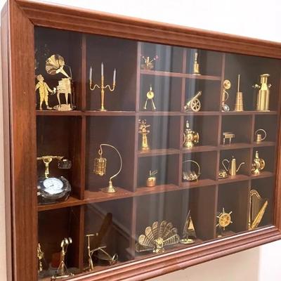 Miniature Brass Collection With Display Case