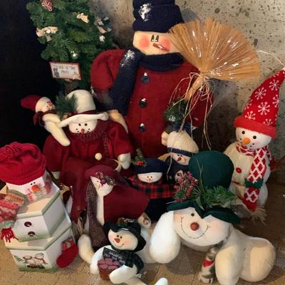 Snowman Collection And Small Christmas Tree