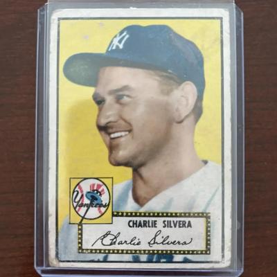 1952 Topps Baseball Card. Charlie Silvera - New York Yankees. Card #168
