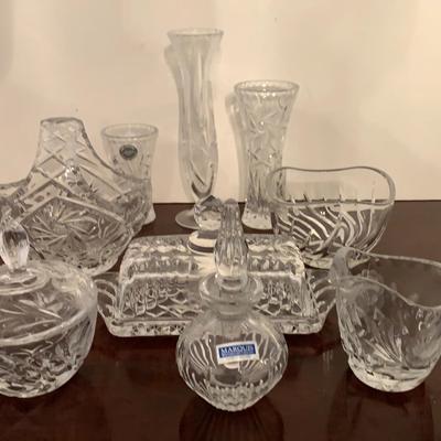 Glassware Assortment Including Marquis By Waterford Perfume Bottle