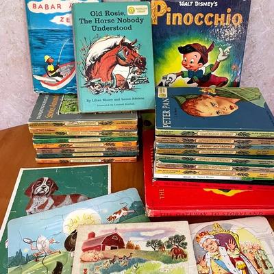 1960’s Dandelion Library Books (17) With Vintage Children’s Books And Puzzles 