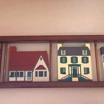 The Cats’ Meow Collectible Buildings (28) Figures (23) And 5 Display Shelves