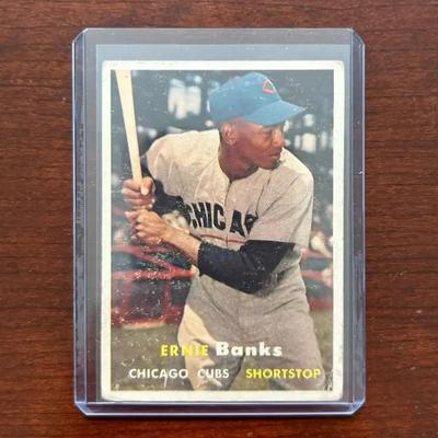 1957 Topps Baseball Card. Ernie Banks - Chicago Cubs. Card #55