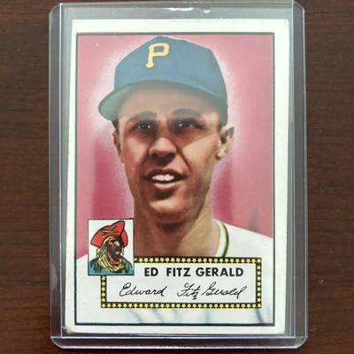 1952 Topps Baseball Card. Ed Fitz Gerald - Pittsburgh Pirates. Card #236