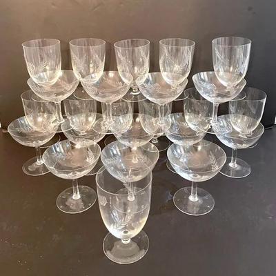 Vintage Etched Crystal Set Possibly Spiegelau (35)