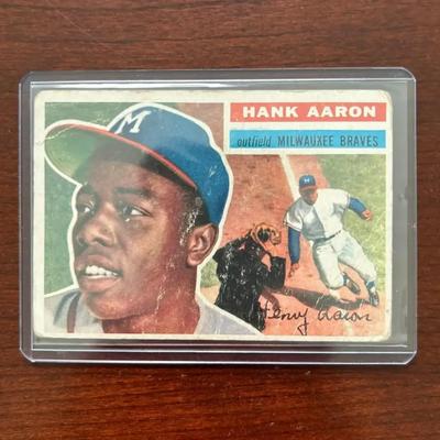 1956 Topps Baseball Card. Henry Aaron - Milwaukee Braves. Card #31